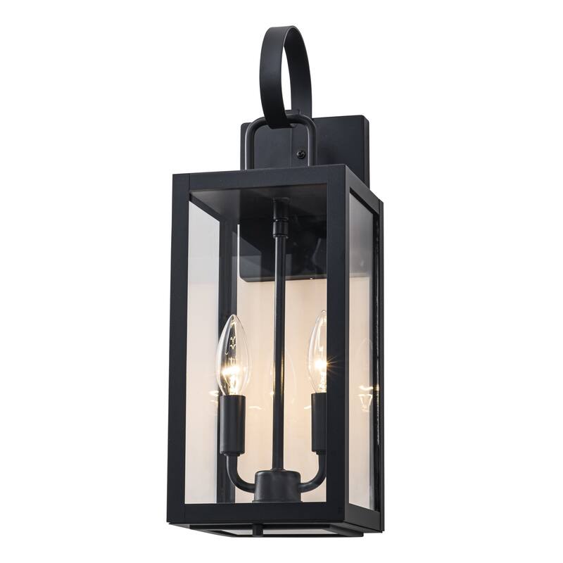 C Cattleya 1 Pack 2-Light 18.25-in Matte Black Outdoor Wall Light with Close Bottom - Matte-Black