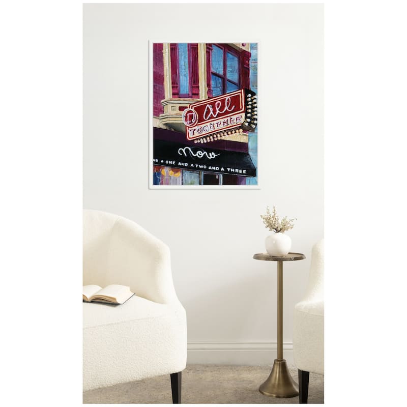 Kate and Laurel All Together Now by Krista V. Allenstein Framed Canvas Wall Art Print