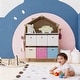 preview thumbnail 8 of 12, Fortune Candy House-Shaped Kids Storage Cabinet with Fabric Bins, Multi-Compartment Toy & Book Organizer, Vertical Design