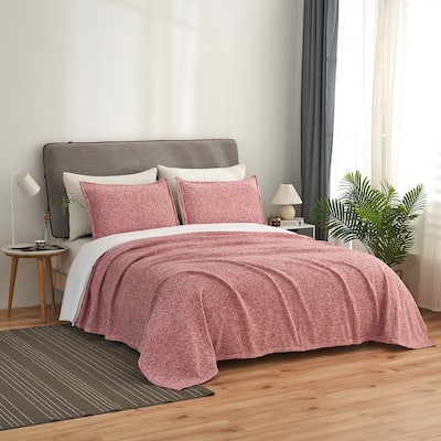 3 Piece Heather Jersey Blanket Knit Blanket