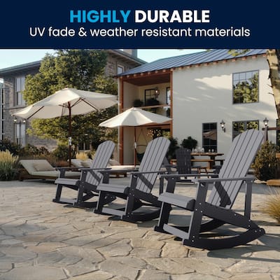 Adirondack Poly Resin Rocking Chairs for Indoor/Outdoor Use - 2 Pack