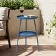 preview thumbnail 18 of 22, 2 Tier Round Patio Small Side Table, Metal Coffee Table for Indoor Outdoor