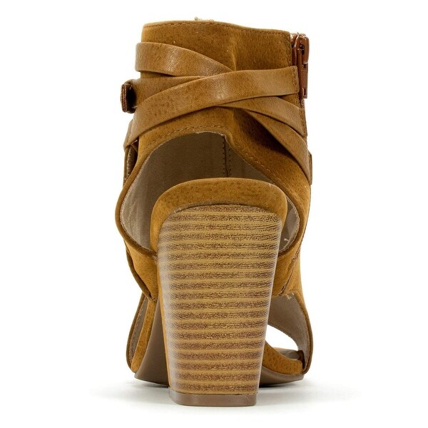 white mountain open toe booties