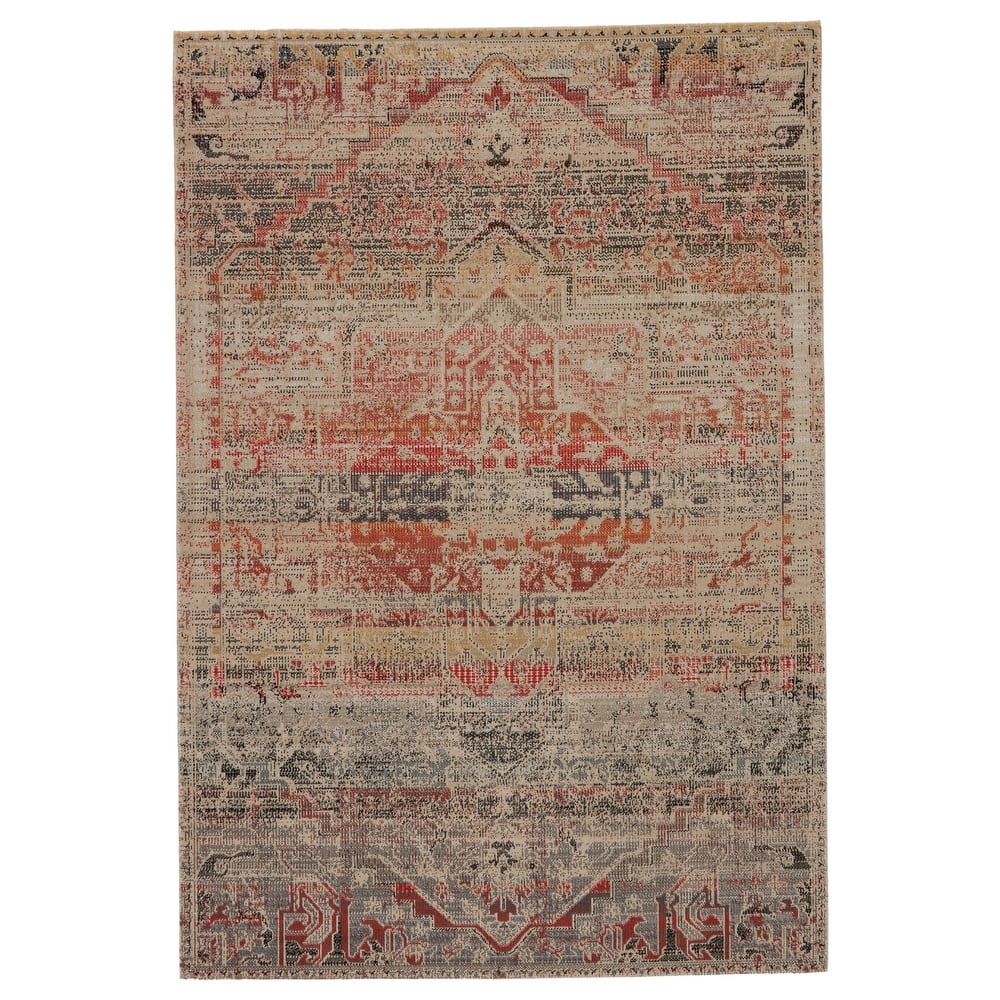 Oleander Indoor/ Outdoor Medallion Multicolor/ Beige Area Rug