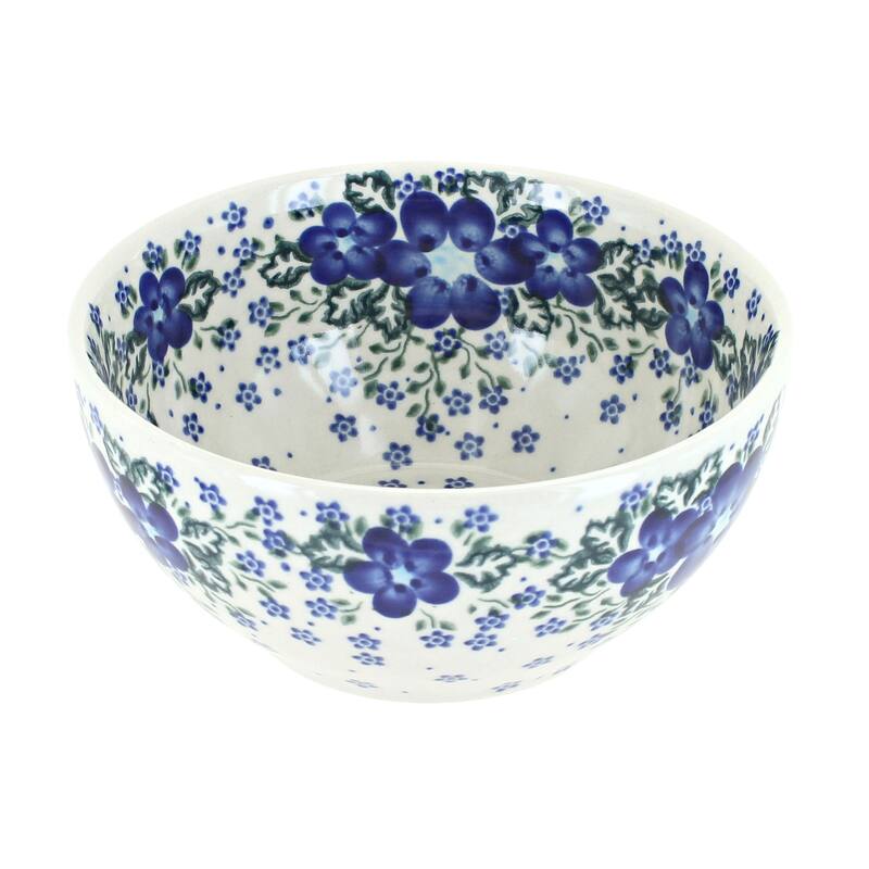 Blue Rose Polish Pottery Vena Cereal Bowl - Melanie