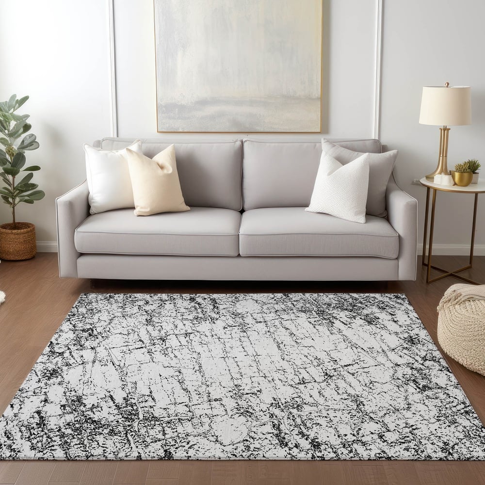 Machine Washable Indoor/ Outdoor Chantille Modern Texture Rug