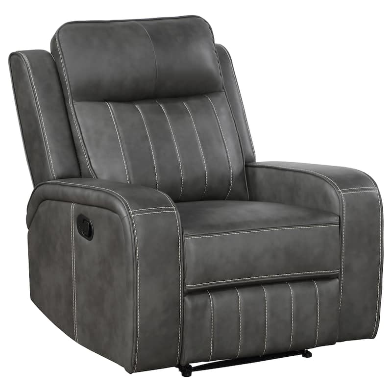 Raelynn Upholstered Track Arm Recliner Grey - Grey