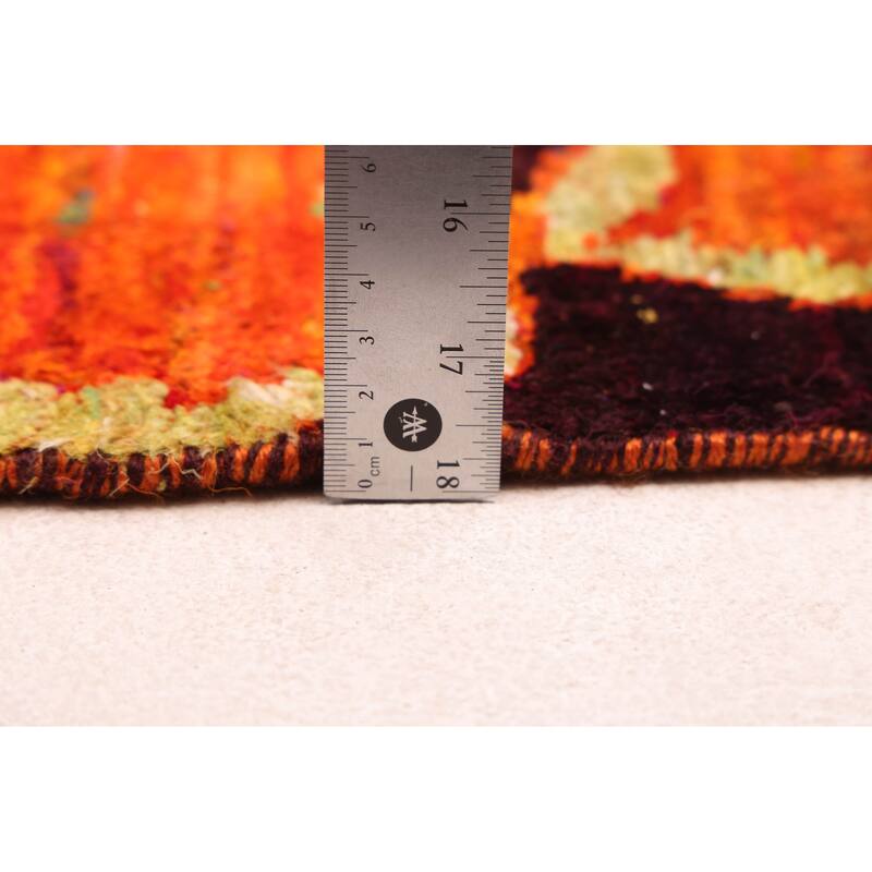 ECARPETGALLERY Hand-knotted Opulence Orange Silk, Wool Rug - 5'0 x 7'0