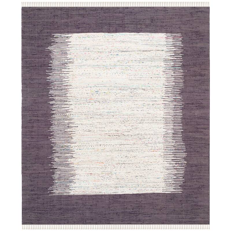 SAFAVIEH Handmade Flatweave Montauk Sidney Cotton Rug - 8' x 10' - Ivory/Purple