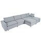 6-seater Upholstered Sectional Sofa Set With 2 Movable Footstools - Bed 