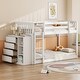 preview thumbnail 32 of 44, Espresso Twin Bunk Bed with 4 Drawers & 3 Shelves - Durable & Classic