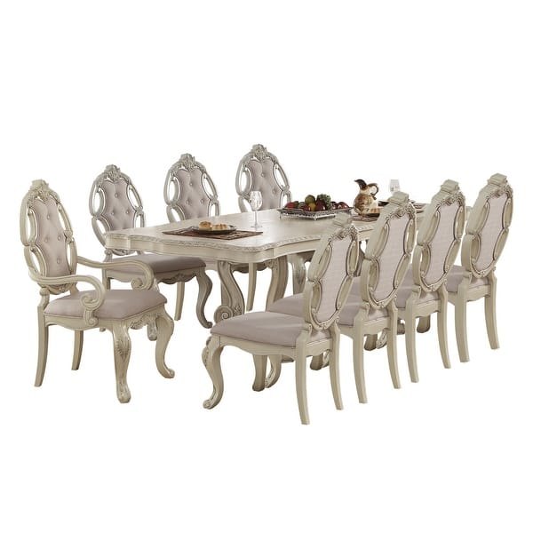 slide 2 of 3, ACME Ragenardus Dining Table in Antique White - Antique White