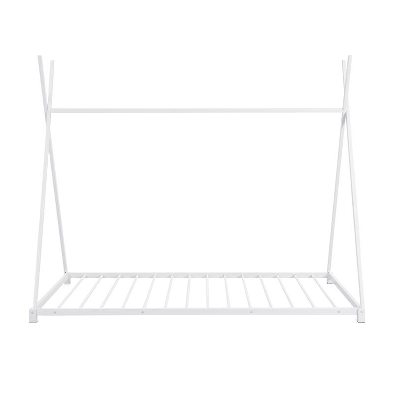 Twin Size Metal House Platform Bed with Triangle Structure for Bedroom