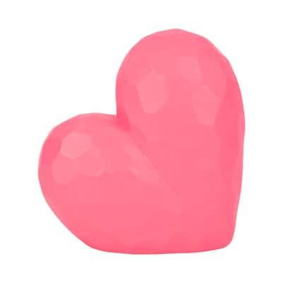 Sagebrook Home 9" Heart DeCor, Pink, 9"H - 8" x 4" x 9"