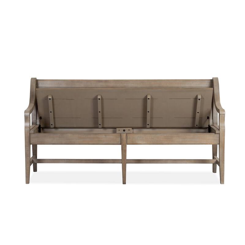 Magnussen Home Paxton Place Dovetail Grey Bench - 66''W x 21''D x 34.38''H