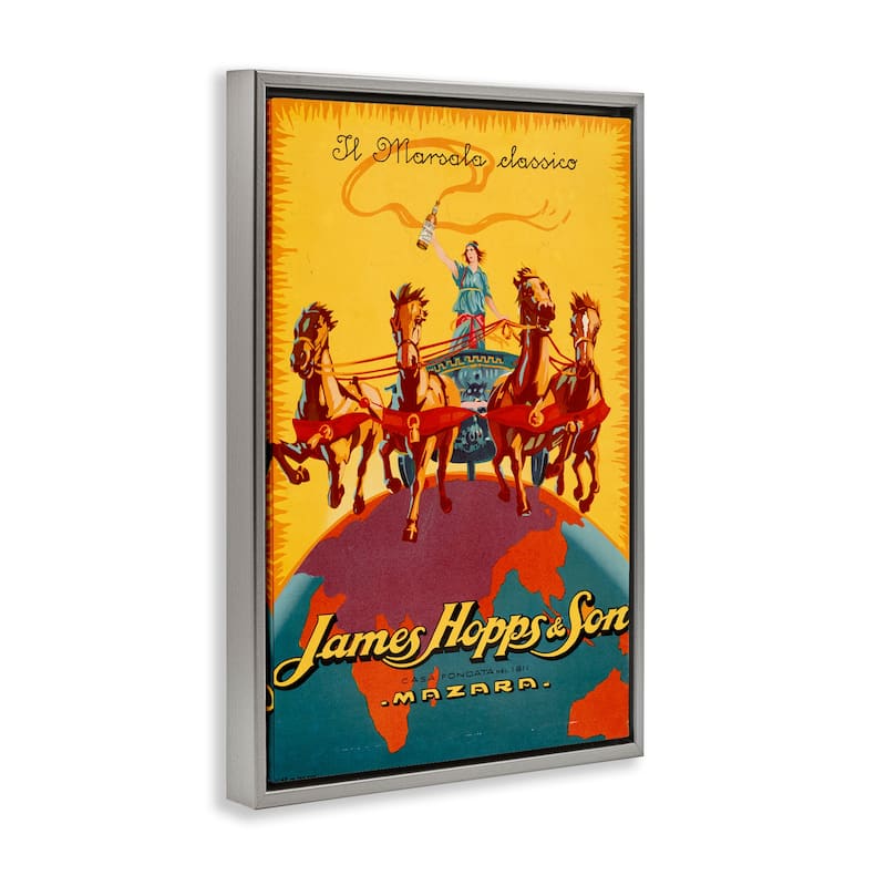 Stupell Antique Drink Bottle Advertisement Framed Floater Canvas Wall Art Design By Marcus Jules