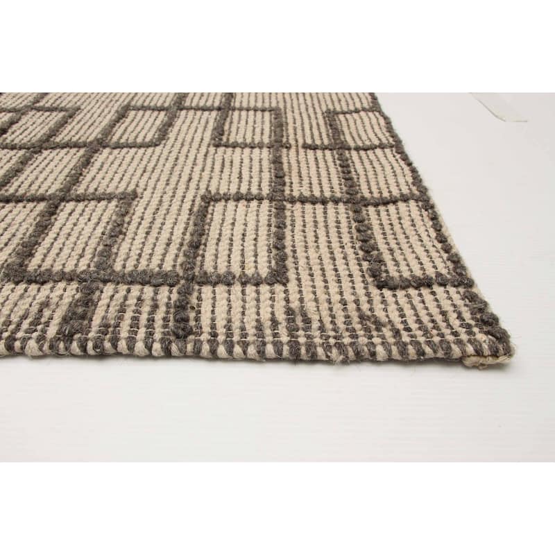 ECARPETGALLERY Braid weave Sienna Khaki Wool Rug - 5'2 x 7'11
