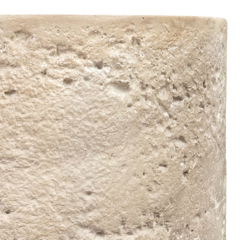 Rokka Drum Concrete Side Table with Stone Texture