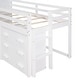 preview thumbnail 12 of 43, Twin Size Low Loft Bed with Drawers, Shelf and Cabinet, Storage Platform Bed, Solid Wood Bed Frame with Ladder and Guardrails