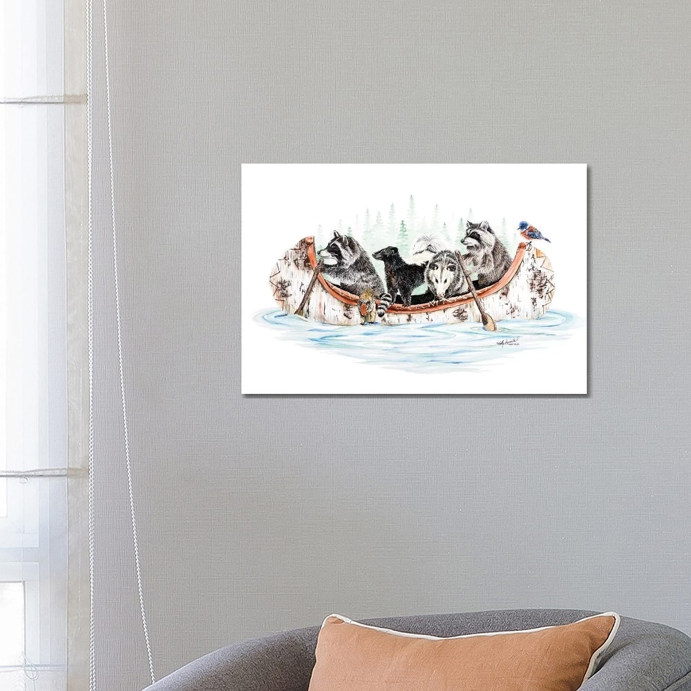 iCanvas "Critter Canoe" by Holly Simental Canvas Print
