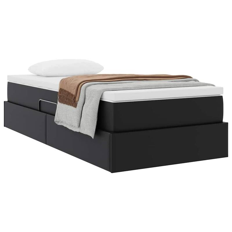 vidaXL Storage Bed with Mattress in Faux Leather