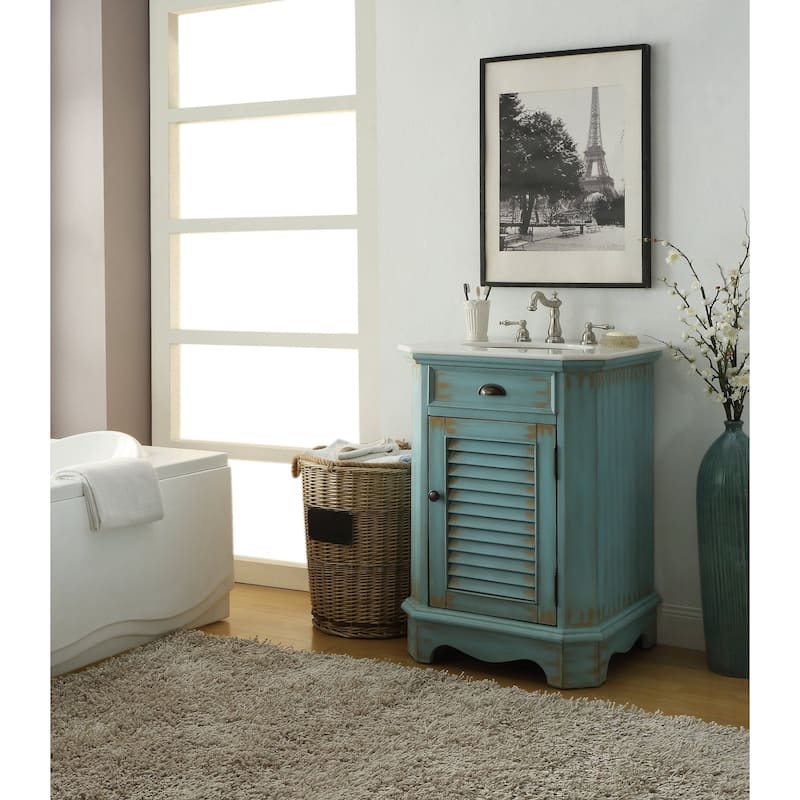 Benton Collection 24" Astrid Rustic Single Sink Bathroom Vanity
