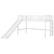 preview thumbnail 9 of 11, White Twin Size Wood Low Loft Bed with Ladder and Slide for Kids, Boys and Girls