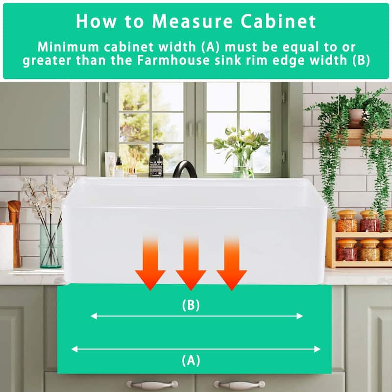 33" W X 20" D Fireclay Reversible Single Bowl Kitchen Farmhouse Sink with Accessories - 33" W X 20" D