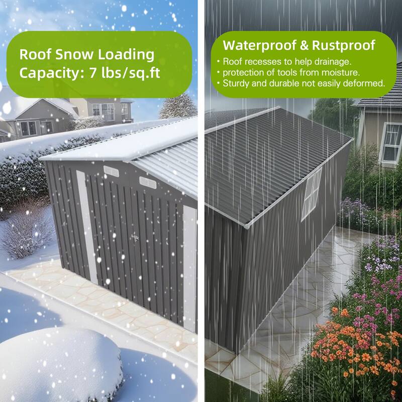 10x14FT Outdoor Metal Storage Shed