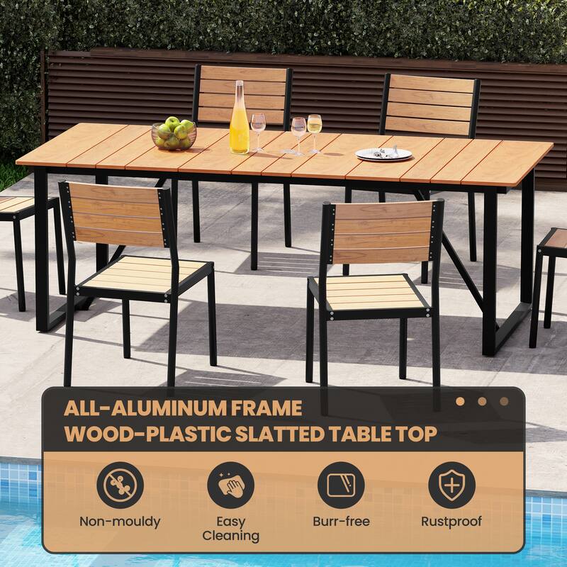 7 Pieces Outdoor Aluminum Furniture Set Patio Dining Set for Lawn Backyard