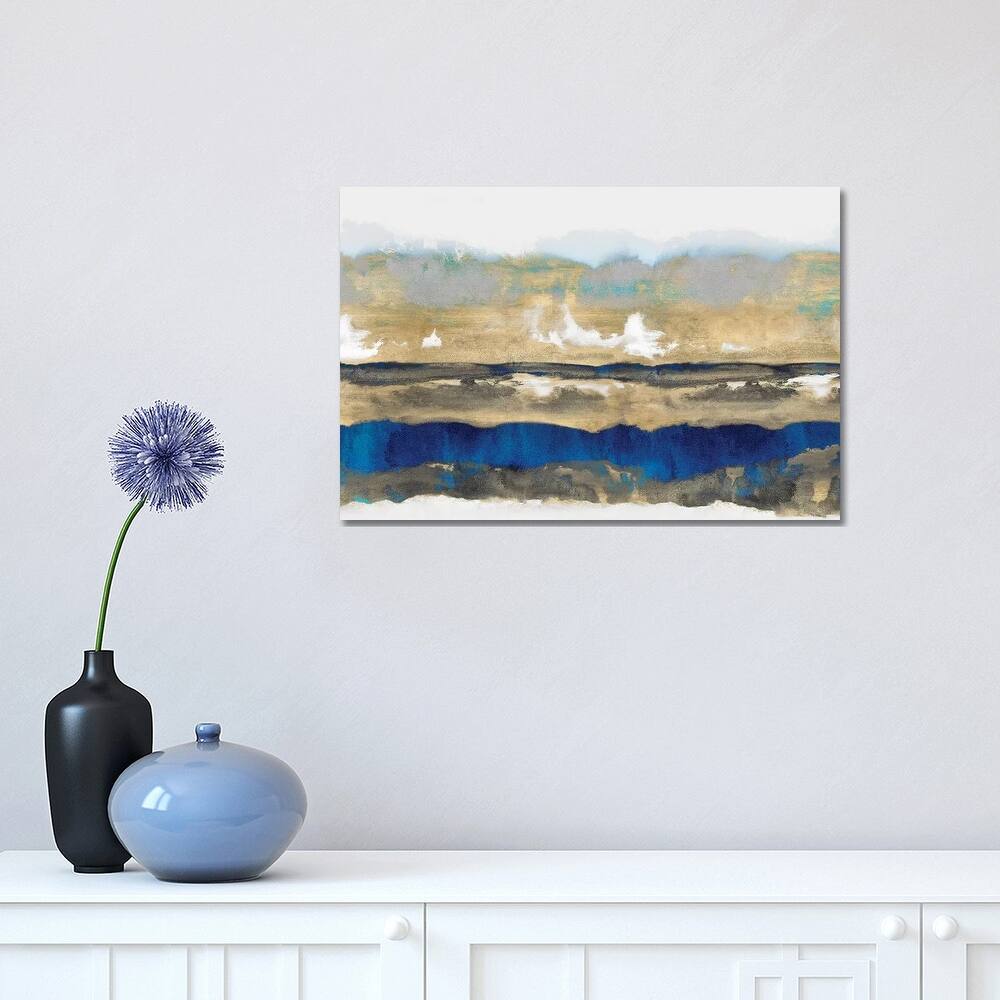 iCanvas "Strata In Blue & Gold" by Rachel Springer Canvas Print