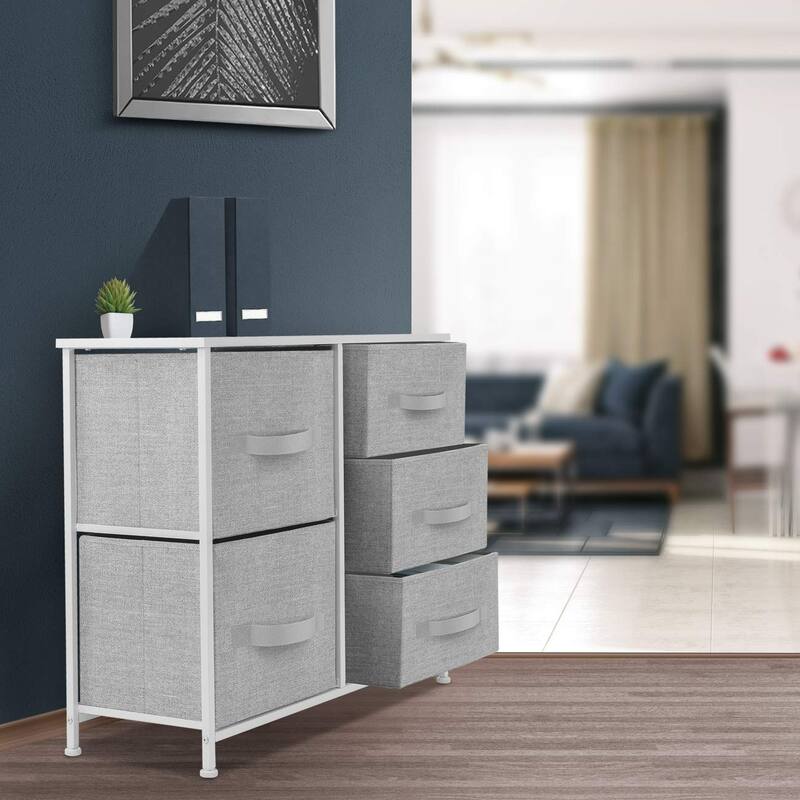 Dresser w/ 5 Drawers - Furniture Storage Tower Unit for Home, Bedroom