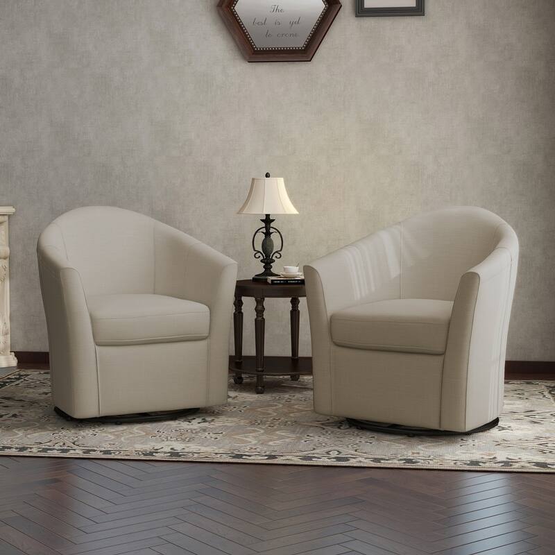 UIXE Swivel Barrel Accent Chair with Metal Base - 30.7"W x 29.9"H x 27.5"D