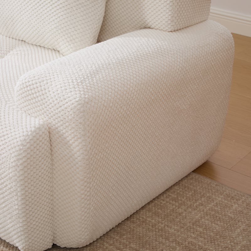 Roomfitters U Shaped Modular Sectional Sofa Bed Chaise, 6-Piece Cloud Tufted Floor Couch with 2 Ottomans and 4 Pillows