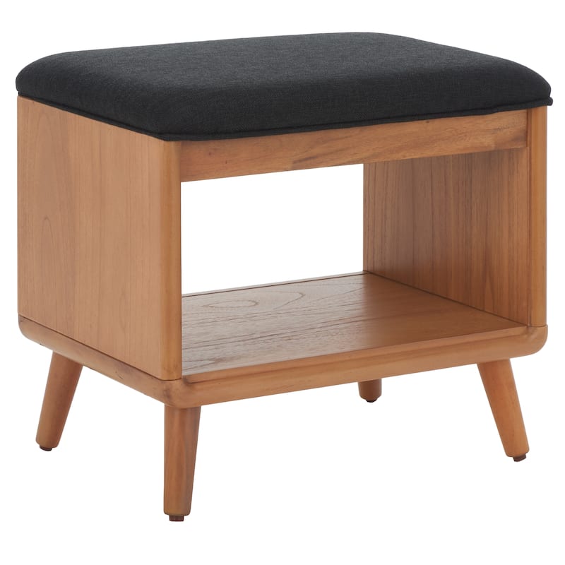 SAFAVIEH Marilla Open Shelf Bench with Cushion - 20" W x 15" D x 18" H - 20Wx15Dx18H