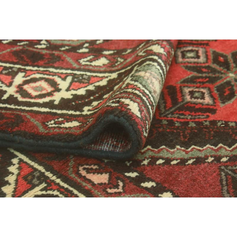 Fine Vintage Distressed Nartay Burgundy/Charcoal Runner - 3'8" x 9'11"