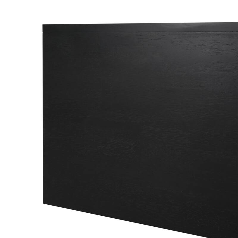 60" Wood Sideboard Buffet Cabinet with Geometric Pattern Doors, Modern Sliding Doors Storage Cabinet for Kitchen, Entryway
