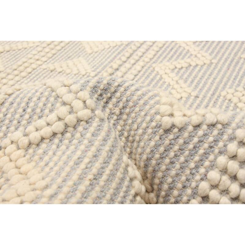 ECARPETGALLERY Braid weave Sienna Grey, Grey Wool Rug - 5'9 x 5'9