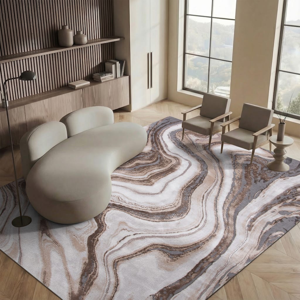 SAFAVIEH Craft Elvyra Modern Abstract Marble Pattern Rug