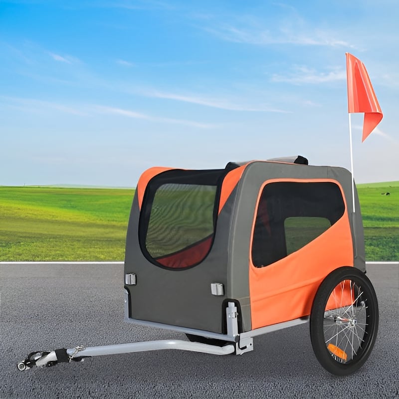 Dog Bike Trailer, Supports up to 66 lbs, Pet Cart Bicycle Carrier, Easy Folding Frame with Quick Release Wheels, Universal Bicy