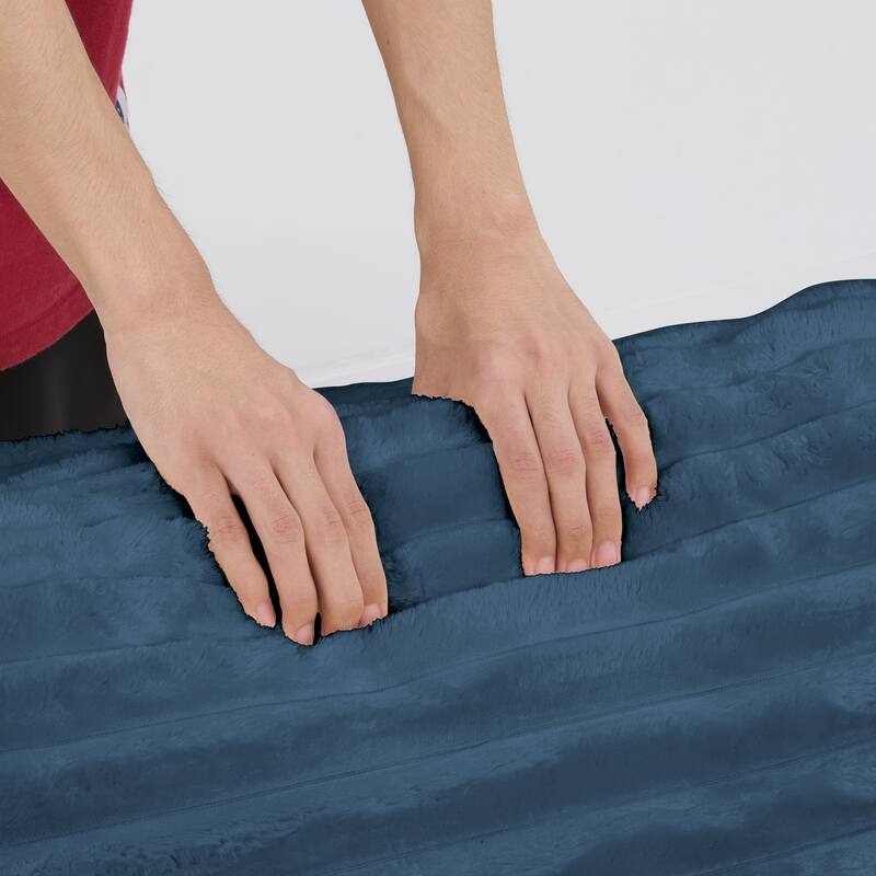 Roomfitters Living Room Compressed Chaise Lounge Foam Sofa Bed, Fluffy Corduroy Upholstered Cloud Couch with Deep Seat