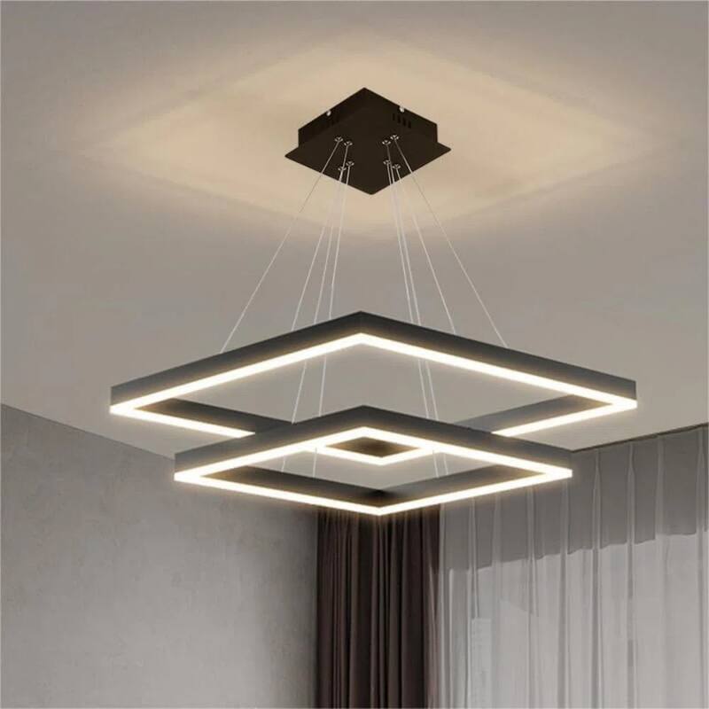 Modern Dimmable 2-Light Unique Tiered LED Chandelier