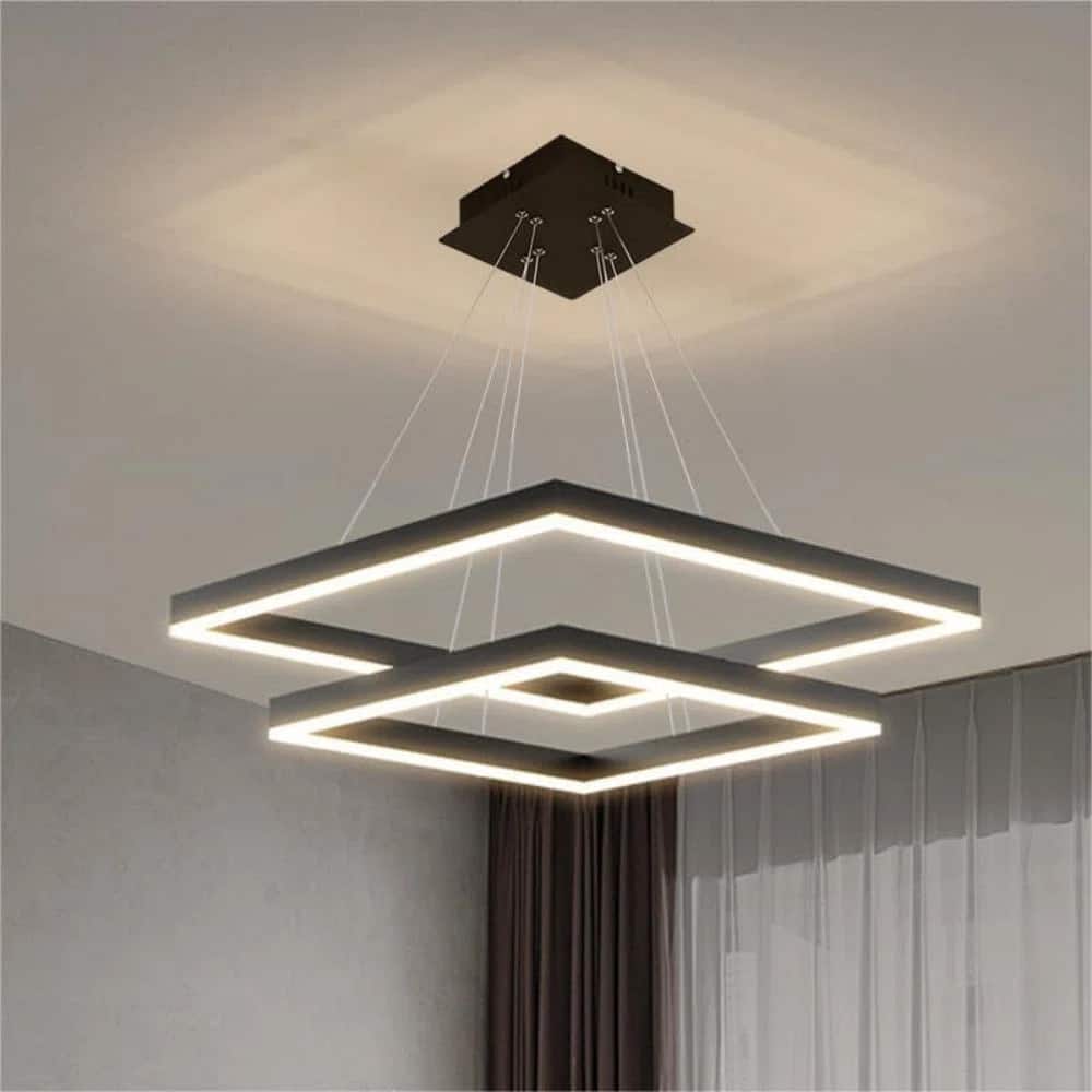 Modern Dimmable 2-Light Unique Tiered LED Chandelier