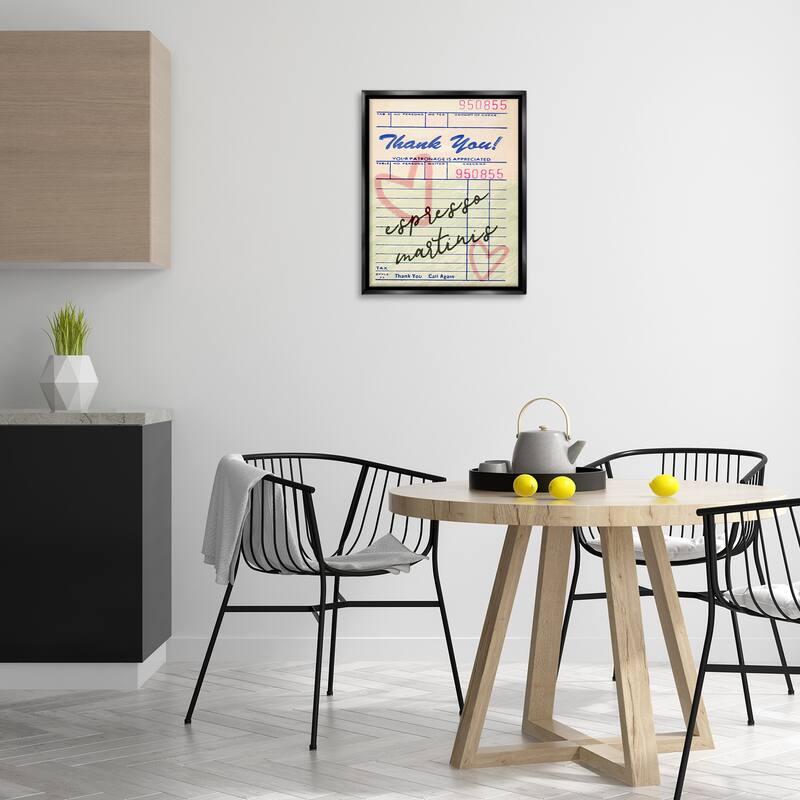 Stupell Espresso Martinis Guest Check Framed Floater Canvas Wall Art Design By Lil' Rue