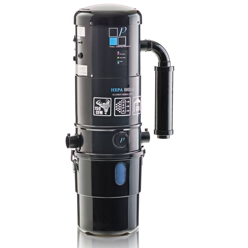 Prolux CV12000 Black Central Vacuum Cleaner Power Unit with Powerful 2 Stage Motor and HEPA