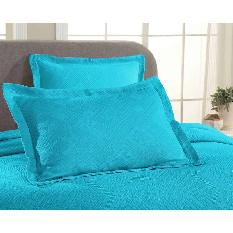 Superior Geometric Fret Cotton Decorative Bedspread Set