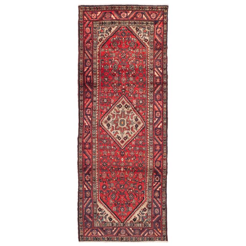 ECARPETGALLERY Hand-knotted Andelz Red Wool Rug - 3'9 x 9'10