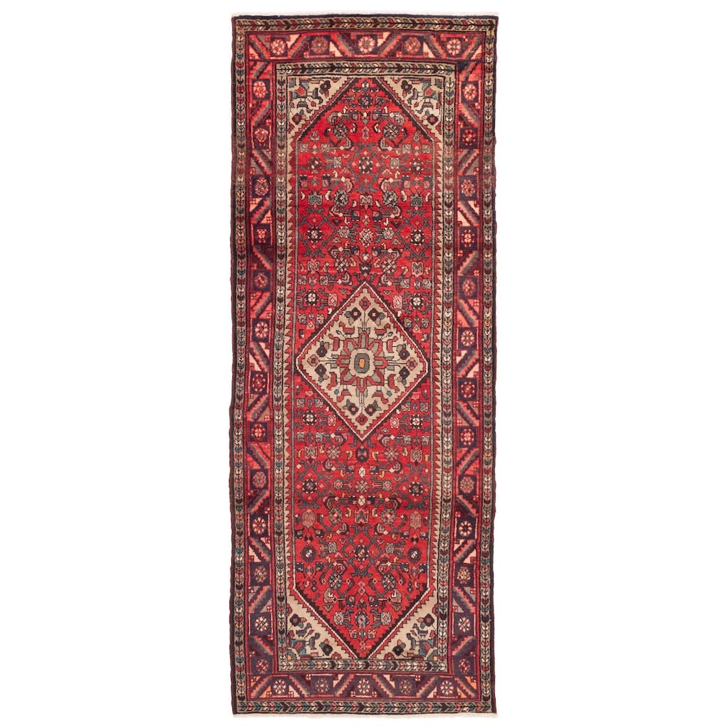 ECARPETGALLERY Hand-knotted Andelz Red Wool Rug - 3'9 x 9'10