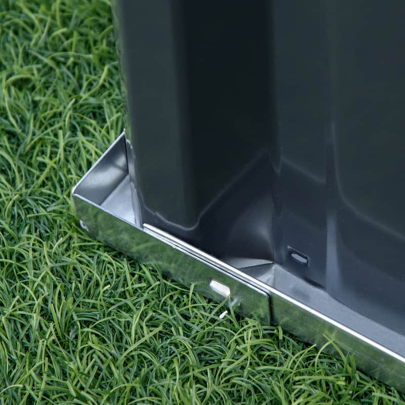 Galvanized Metal Planter Box Floor-Standing Garden Beds Raised Garden Bed with Open Bottom for Courtyard Vegetables Flowers