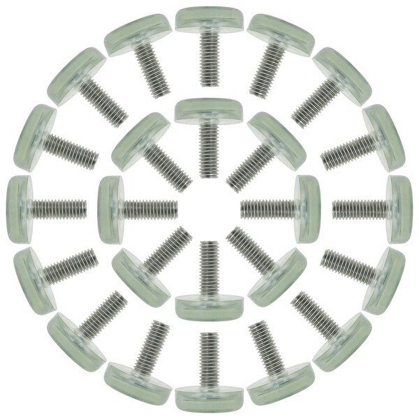M8 x 20 x 28mm Screw on Furniture Glide Leveling Feet Floor Protector Adjustable Leveler for Chair Desk Leg 24pcs